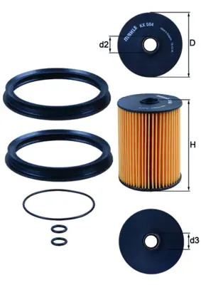 Palivový filtr MAHLE ORIGINAL KX504D Sleva