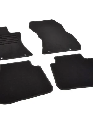 Autokoberce textilní přesné černé / černé obšití - Subaru Legacy V (Typ BM/BR) (2009-2014) 5-sedadel Výhodná Nabídka