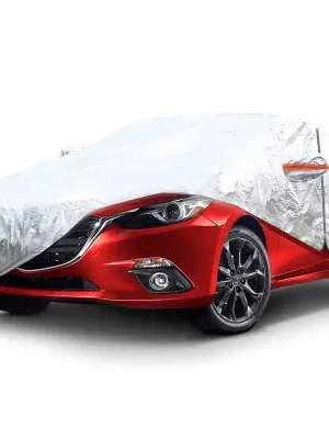Plachta na auto / autoplachta - osobní auta velikost M / rozměry 430x165x120cm / stříbrná Super Cena