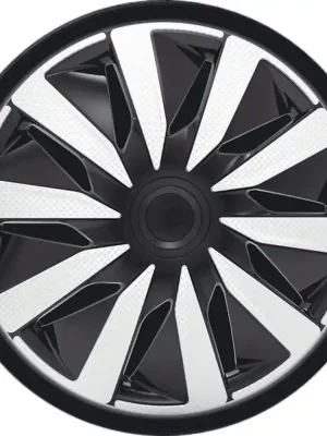Ozdobné kryty kol / poklice 14 palců - Lazio Carbon Silver Black - sada 4ks Horká Nabídka