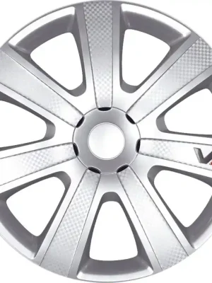 Ozdobné kryty kol / poklice 14 palců - VR Carbon Silver - sada 4ks Expresní Doručení