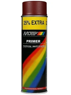 Barva základový 500ml - primer červený / rychleschnoucí akrylový základní nátěr na dřevo / kov / hliník / sklo / kámen Víkendová Akce