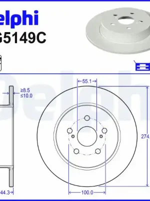 Brzdový kotouč DELPHI BG5149C Horká Nabídka