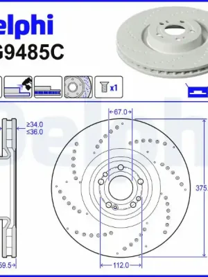 Brzdový kotouč DELPHI BG9485C Bezpečná Platba