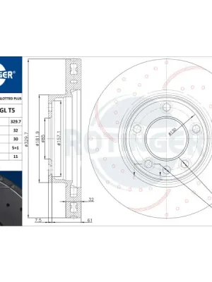 Brzdový kotouč ROTINGER RT 20204-GL T5 Hit Sezóny