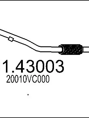 Výfuková trubka MTS 0143003 Vysoce Kvalitní