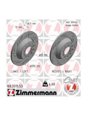 Brzdový kotouč ZIMMERMANN 100.3315.53 Vrácení Zdarma
