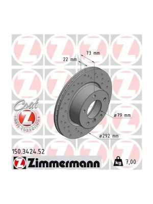Nová Kolekce Brzdový kotouč ZIMMERMANN 150.3424.52