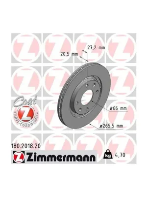 Brzdový kotouč ZIMMERMANN 180.2018.20 Rychlé Dodání