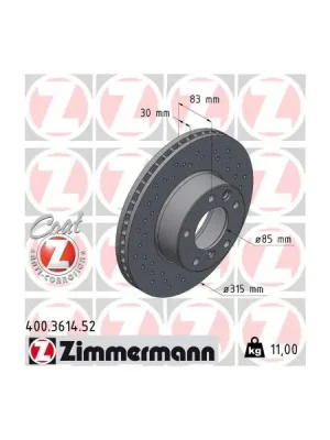 Odeslání Ihned Brzdový kotouč ZIMMERMANN 400.3614.52