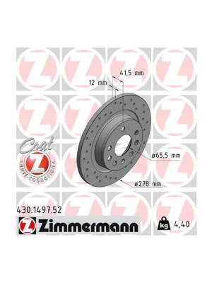 Brzdový kotouč ZIMMERMANN 430.1497.52 Sleva