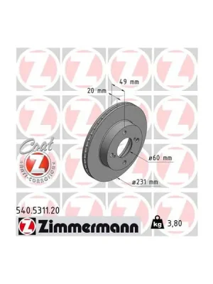 Omezená Nabídka Brzdový kotouč ZIMMERMANN 540.5311.20
