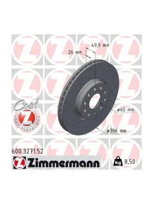 Brzdový kotouč ZIMMERMANN 600.3271.52 Vrácení Zdarma