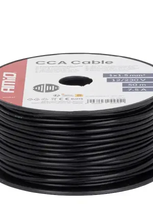 Bezpečná Platba Jednožilový reproduktorový vodič CCA 1x1.5mm2 50m 7.5A 12/230V AMIO-04455