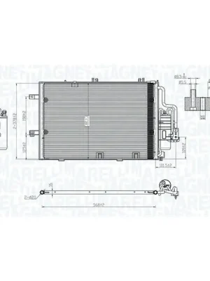 Kondenzátor, klimatizace MAGNETI MARELLI 350203770000 Autentický