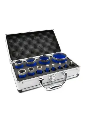 Korunkový vrták diamantový, sada 12ks, 6-68mm GEKO Aktuální