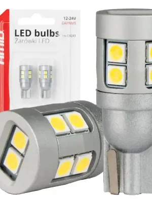 Kup Teď LED žárovky CANBUS T10 W5W 12 SMD 3030 White 12V 24V AMIO-04243