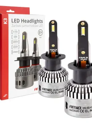 LED žárovky hlavního svícení K3 H1 12V 6000K canbus AMIO-03680 Víkendová Akce