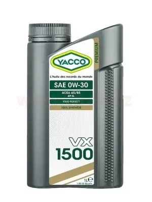 Motorový olej YACCO VX 1500 0W30 1L Ihned K Objednání