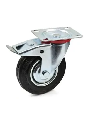 Cenově Výhodný Náhradní otočné kolečko gumové s brzdou 125mm GEKO