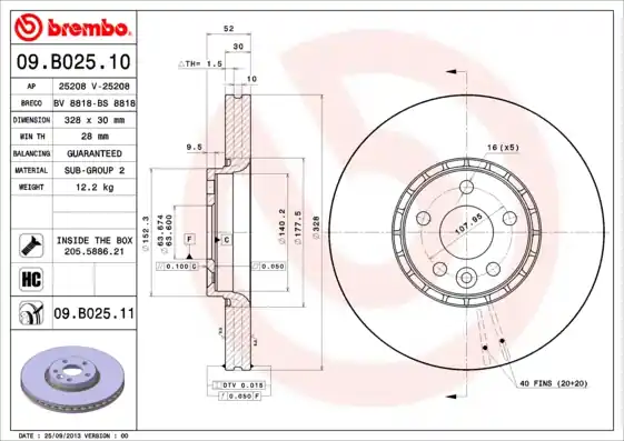 Brzdový kotouč BREMBO 09B02511 Kup Teď
