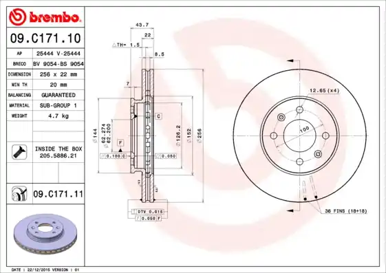Brzdový kotouč BREMBO 09C17111 Koupit Online