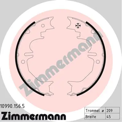 Omezená Nabídka Sada brzdových čelistí, parkovací brzda ZIMMERMANN 109901565