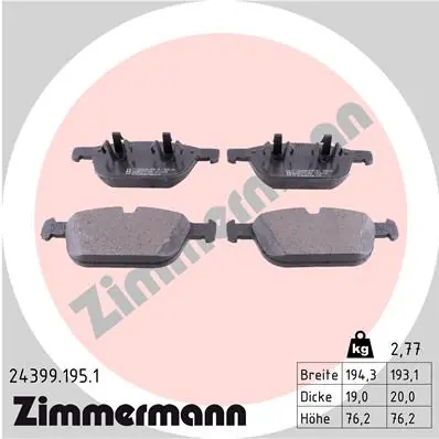 Sada brzdových destiček, kotoučová brzda ZIMMERMANN 243991951 Omezená Nabídka