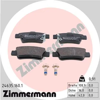 Aktuální Sada brzdových destiček, kotoučová brzda ZIMMERMANN 246351601
