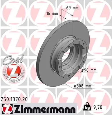 Brzdový kotouč ZIMMERMANN 250137020 Ihned K Objednání