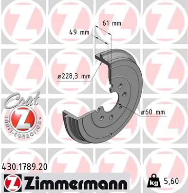Brzdový buben ZIMMERMANN 430178920 Zlevněný