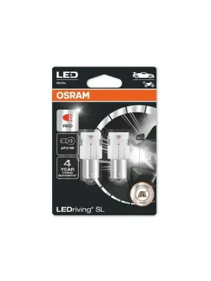 Výprodej Osram LED P21W 7506DRP-02B RED 12V 2W BA15s