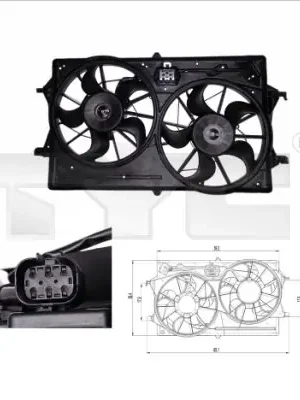 Větrák, chlazení motoru TYC 8100019 Originální