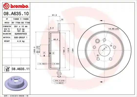 Must-Have Brzdový kotouč BREMBO 08A63511
