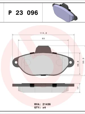 Sada brzdových destiček, kotoučová brzda BREMBO P23096 Odeslání Ihned