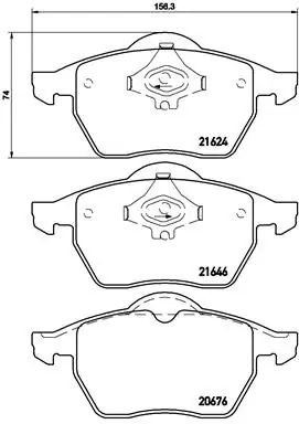 Sada brzdových destiček, kotoučová brzda BREMBO P85036 Hit Sezóny