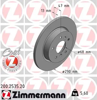 Brzdový kotouč ZIMMERMANN 200253520 Časově Omezené