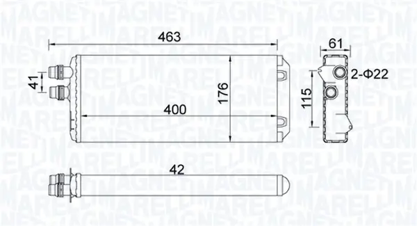 Výměník tepla, vnitřní vytápění MAGNETI MARELLI 350218325000 Rychlé Dodání