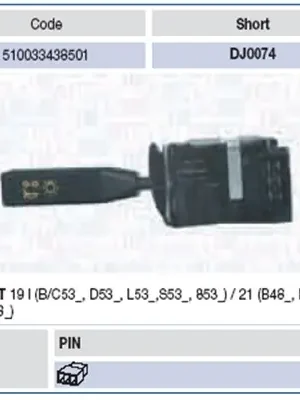 Spínač řízení MAGNETI MARELLI 510033438501 Originální