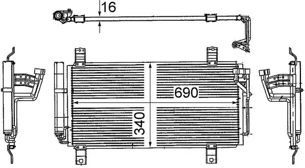 Kondenzátor, klimatizace MAHLE ORIGINAL AC 714 000S Cenový Hit