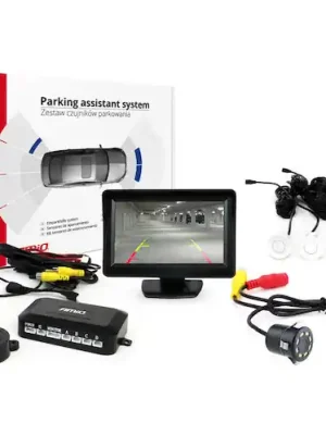 Cenový Hit Sada asistentů parkování 4 senzory bílé TFT01 4,3 `s kamerou night vision CAM-308 LED 18mm