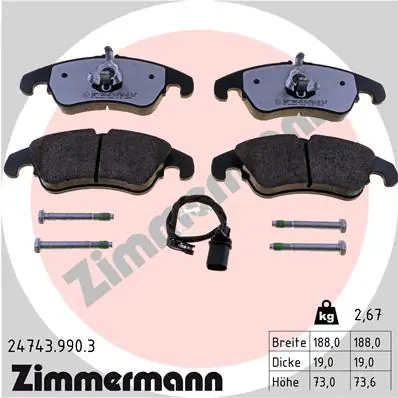 Sada brzdových destiček, kotoučová brzda ZIMMERMANN 24743.990.3 Odeslání Ihned