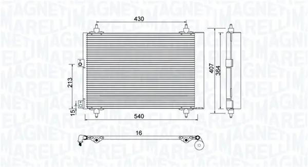 Nová Kolekce Kondenzátor, klimatizace MAGNETI MARELLI 350203920000