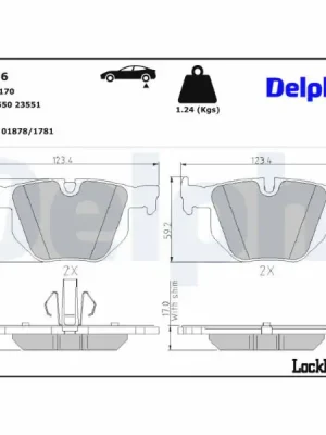 Sada brzdových destiček, kotoučová brzda DELPHI LP2256 Must-Have