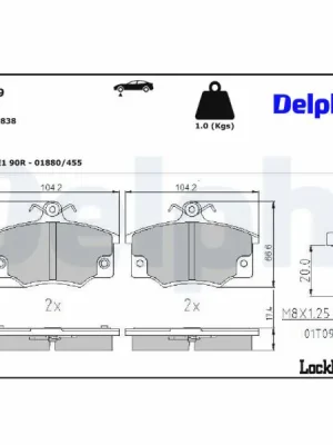 Jen Po Omezenou Doba Sada brzdových destiček, kotoučová brzda DELPHI LP459