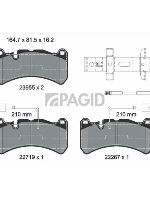 Nejprodávanější Sada brzdových destiček, kotoučová brzda PAGID T2690N