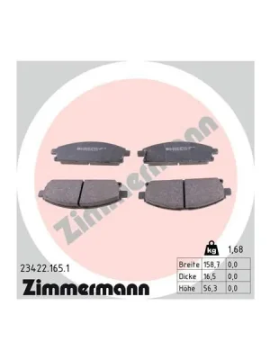 Sada brzdových destiček, kotoučová brzda ZIMMERMANN 23422.165.1 Horká Nabídka