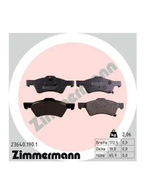 Expresní Doručení Sada brzdových destiček, kotoučová brzda ZIMMERMANN 23640.190.1
