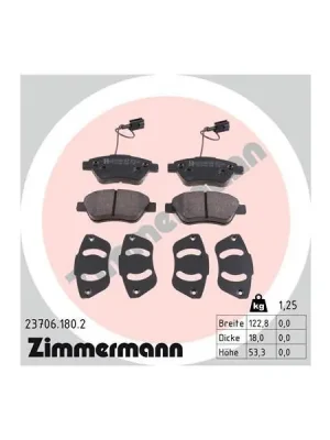 Sada brzdových destiček, kotoučová brzda ZIMMERMANN 23706.180.2 Tovární Cena