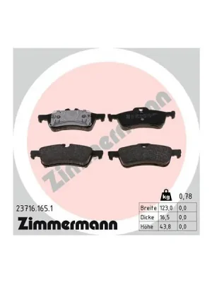 Sada brzdových destiček, kotoučová brzda ZIMMERMANN 23716.165.1 Zlevněný